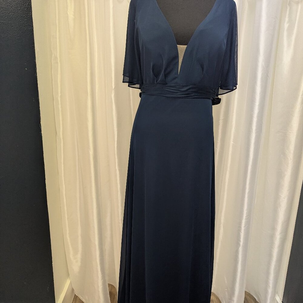 Navy Blue Floor Length Gown